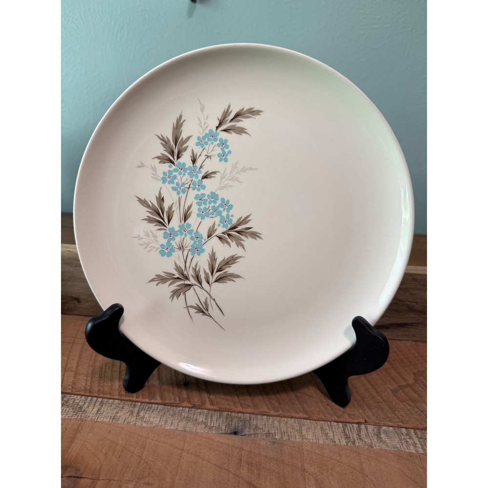 Taylor Smith Taylor Ever Yours Bridal Blue Dinner Plate 10.25 MCM Floral USA